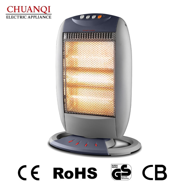 Încălzitor cu halogen cu 3 tuburi de 1200 W, cu design dolofan